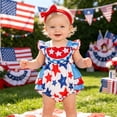 thumbnail image 2 of Ymyiu Baby Girl Summer Outfit Romper for Baby Girl One-Piece Shorts Jumpsuit Summer Outfit & Dress for Infants 3 6 Months (Red,3-6 Months), 2 of 6
