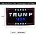 thumbnail image 2 of Donald Trump 2024 Flag For Trump Supporter Double Sided 3x5 feet 3 PLY Outdoor Patriotic American Flags With 2 Anti-Rust Brass Grommets - 100D Polyester With 3 Stickers Let's Go Brandon by NOAHIAN, 2 of 8
