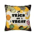 thumbnail image 1 of ZICANCN Halloween Trick or Treat Decorative Throw Pillow Covers , Couch Sofa Decorative Knit Pillow Covers for Living Room Farmhouse 26"x26", 1 of 8