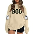 thumbnail image 2 of Halloween Sweatshirts for Women 2025 Long Sleeve Crewneck Cute Boo Ghost Graphic Sweatshirt Pullover Tops, 2 of 5