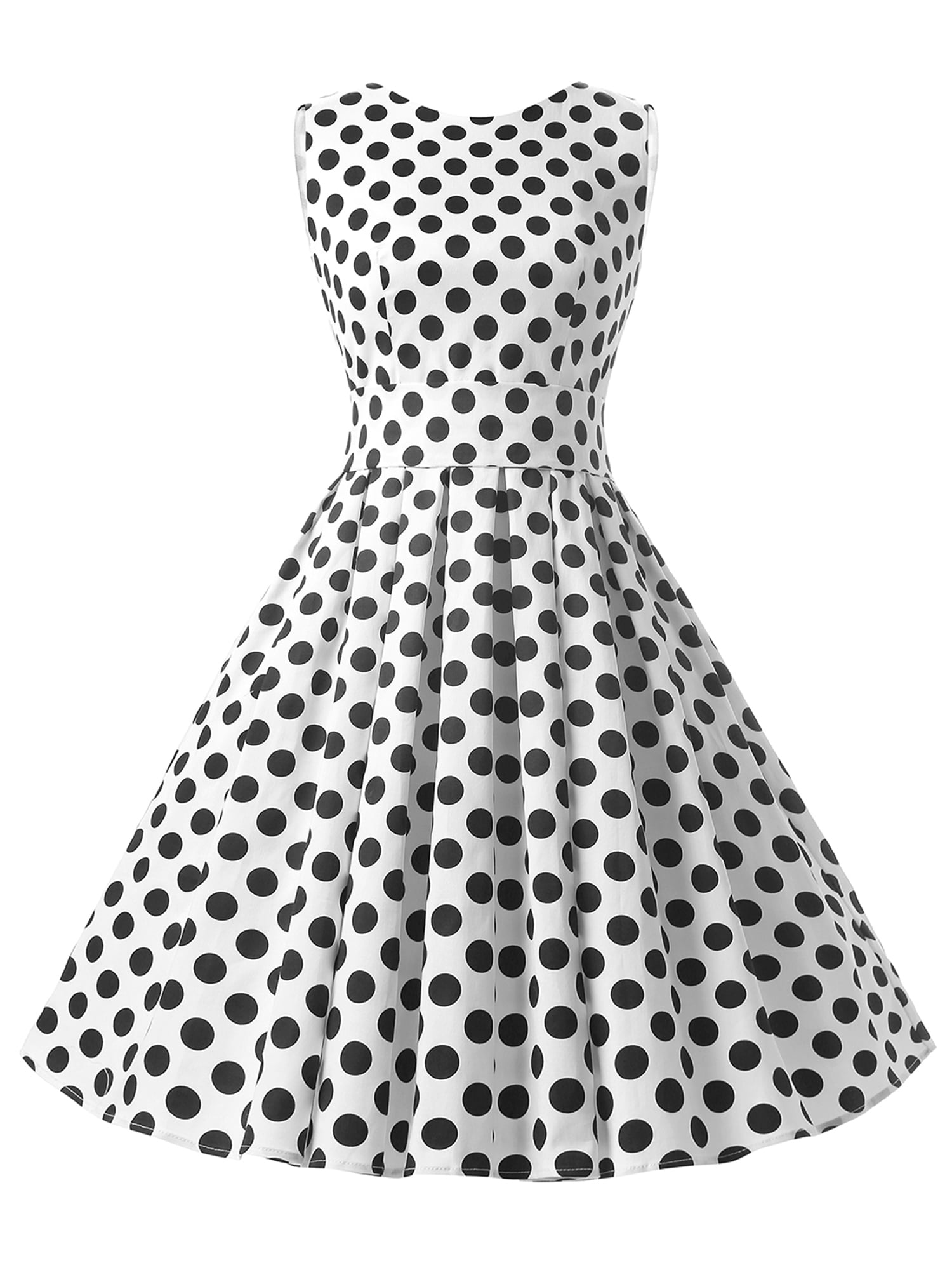 Market In The Box Women Polka Dot Vintage Dress 1980s Hepburn A Line ...