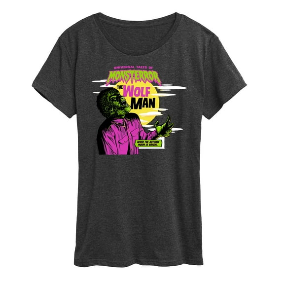 Classic Monsters - Universal Tales of Monsterror - The Wolf Man - When the Autumn Moon is Bright - Women's Short Sleeve Graphic T-Shirt