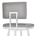 thumbnail image 3 of Armen Living Balboa 26" Faux Leather Swivel Counter Stool in Gray and Silver, 3 of 5