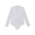 thumbnail image 3 of Haitryli Kids Boys Ballet Latin Dance BodysuitShiny Rhinestone Long Sleeve Gymnastics Leotard Figure Skating Jumpsuit White 14, 3 of 5
