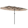 thumbnail image 1 of Outsunny 174" Double-Sided Sun Umbrella Parasol Patio Sun Shade, Khaki, 1 of 10