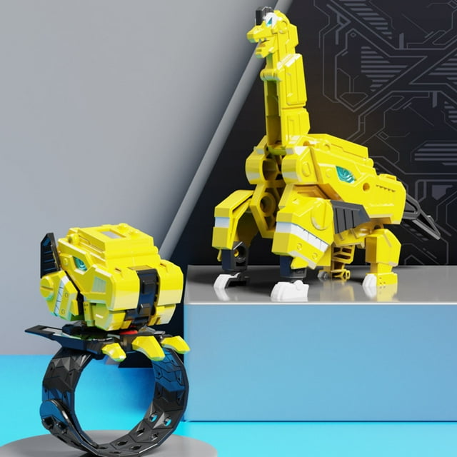 EGNMCR Children's Deformation Toy Boy Super Dinosaur Strength Watch Body Changing Device Toy Engineering vehicle
