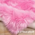 thumbnail image 5 of REGALWOVEN Faux Fur Area Rug Shaggy Floor Mat, Rose Red 2x5 Feet Rectangle, 5 of 8