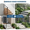 thumbnail image 3 of 4-Step Outdoor Stair Handrail Kit Black Aluminum and Iron Construction Adjustable 0 -45 Angle Easy DIY Installation with All Hardware and Gloves Included, 3 of 8