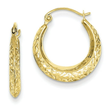 gold hoop earrings textured hollow yellow 14kt karat dialog displays option button additional opens zoom primal walmart