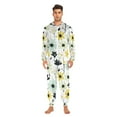 thumbnail image 3 of FORMRS Onesies Pajama for Adults Unisex Hoodie Winter Jumpsuit One Piece Sleepwear, Sizes S-2XL, White Flower, 3 of 7