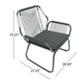 thumbnail image 6 of Rope & Steel Outdoor Club Chairs with Stylish Cross Stitch Back – Durable Gray & White Cushioned Seating for Year-Round Comfort & Easy Assembly, 6 of 9