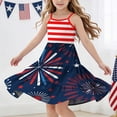 thumbnail image 1 of Odeerbi Niñas Día de La Independencia Vestido de Deslizamiento En Capas de Línea de Verano Patriótico Estrella Raya Vestido de Correa Casual, 1 of 9