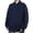 #290-Navy, variant on Kakii Men's Sporty Collared Shirt with Striped Sleeves, Long Sleeve Button Down Top, Classic Casual Polo Style Shirt