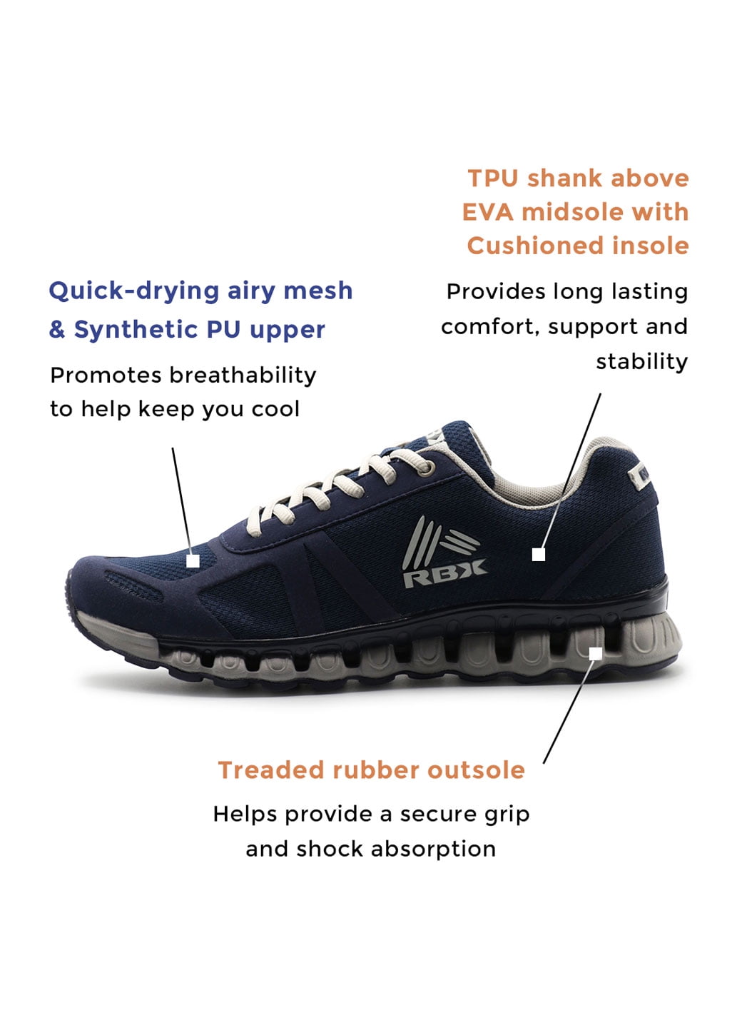 RBX Active Men s Air Mesh Sneaker Training Shoe Walmart