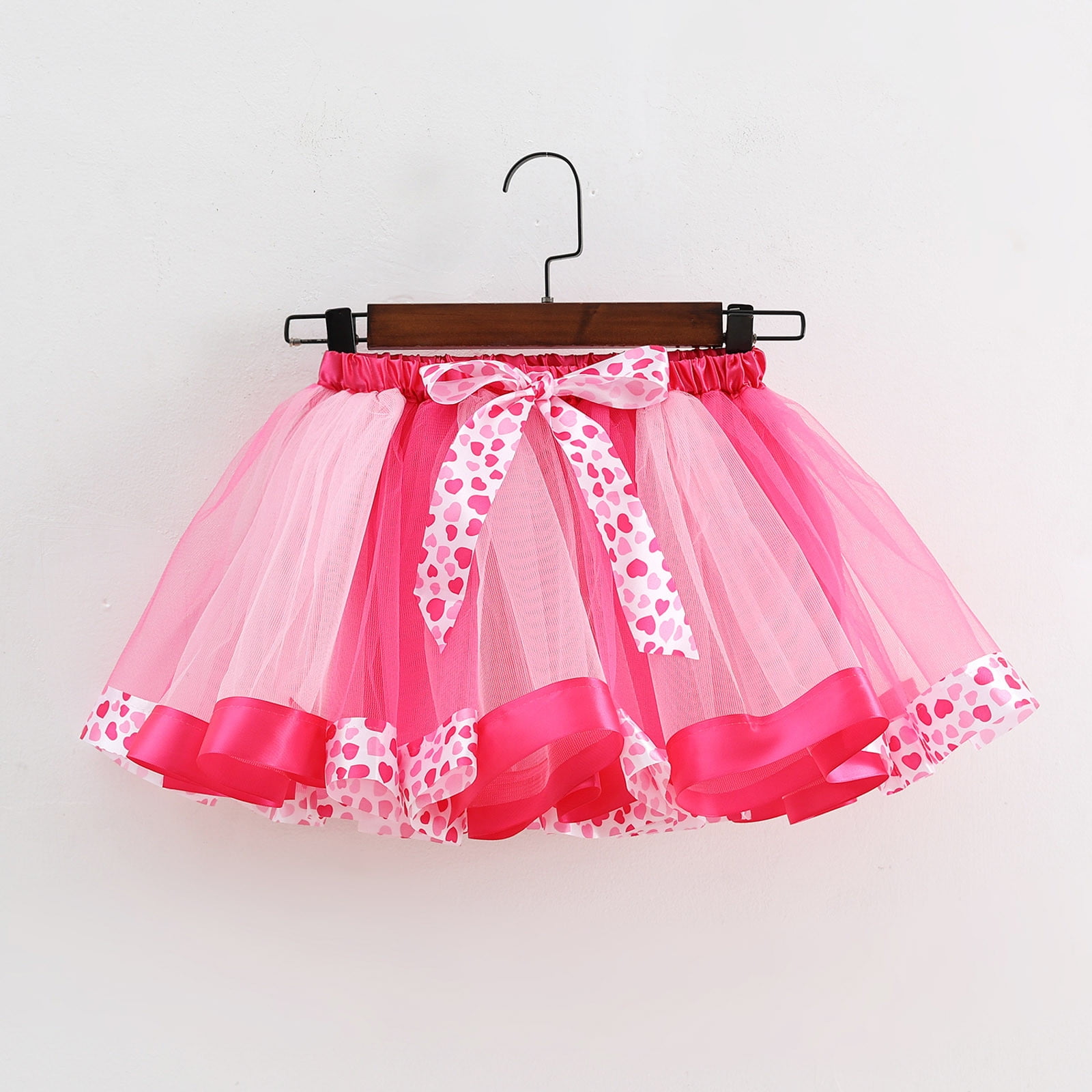 aDJFDGT Girls Skirts Size 8 9 Toddler Girls Rainbow Birthday Party Tutu Skirt Performance Skirt Bowkot Cute Fashion Dot Printing Skirt