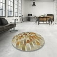 thumbnail image 3 of Ahgly Tapis Rond d'Intérieur à Motifs Marron Sienne, 3 Pieds Rond, 3 of 6