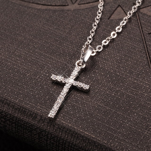 Collar con cruz de circonita cuadrada de estilo hip hop, colgante con personalidad punk de estilo europeo y americano para hombres y mujeres, accesorios para parejas