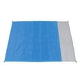 thumbnail image 2 of Manta de playa impermeable, portátil, de poliéster, plegable, para pícnic, camping, al aire libre, color azul oscuro y gris., 2 of 14