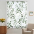 thumbnail image 3 of Tropical Foliage Sheer Curtains 45 Inches Long, Sage Green Botanical Spring Summer Light Filering Curtains, Breathable Simi Curtain Privacy Drapes for Kitchen Bathroom Small Window Treatment, 3 of 9