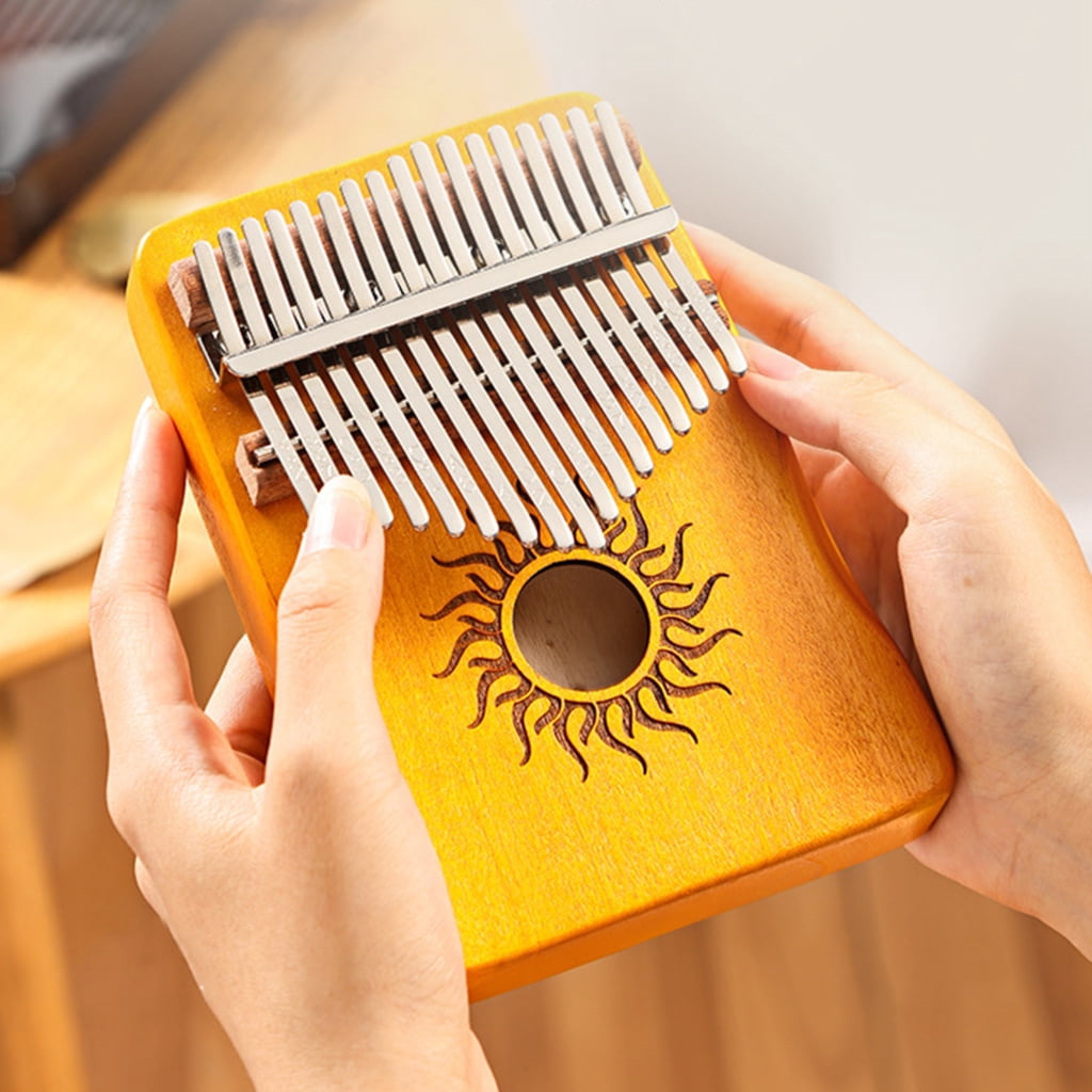 Portable Wood Thumb Piano 17/21 Keys Finger Piano Small Piano Beginner Keyboard Musical Instrument Easy to Use