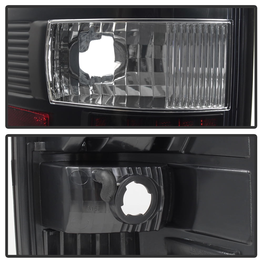 AKKON - For 2004-2008 Ford F150 F-150 Pickup Truck Styleside Model Black LED Tail Lights Brake Lamps Replacement
