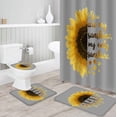 thumbnail image 3 of FMSHPON Sunflower 4 Piece Bathroom Set Shower Curtain Bath Rug Contour Mat and Toilet Lid Cover, 3 of 8