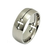 Laser Cut Cross Ring 316L Surgical Grade Stainless Steel Size 5 - 14