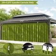 thumbnail image 3 of Pakunoda 16' X 6.5' Gazebo Universal Replacement Privacy 4-Panel Curtains, Waterproof Outdoor Curtains Grass Green Sidewall with Zipper for Patio Garden Backyard 12' X 20' Gazebo, Curtain Only, 3 of 8