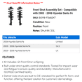 thumbnail image 2 of Front Strut Assembly Set - Compatible with 2003 - 2006 Hyundai Santa Fe 2004 2005, 2 of 2