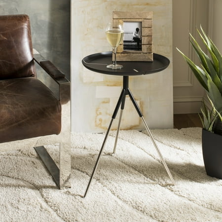 Contemporary Matte - Safavieh Lark Tri Leg Contemporary Glam Side Table, Matte Black