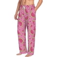 thumbnail image 2 of Uemuo Watermelon Pattern Men's Wide Leg Palazzo Lounge Pants with Pockets Light Weight Loose Comfy Casual Pajama Pants-Medium, 2 of 9
