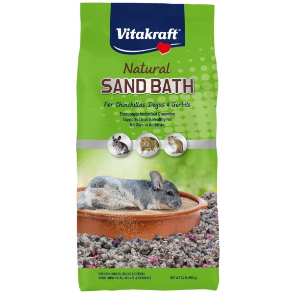 (4 pack) Vitakraft Natural Sand Bath for Chinchilla/Degu/Gerbil 2.2lb