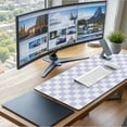 thumbnail image 4 of Purple Checkered XXL Desk Mat AntiSlip Big Mousepad with Stitched Edges, Keyboard Pad Mouse Mat for Computer, Cute Desk Pad for Desktop Decor, 4 of 6