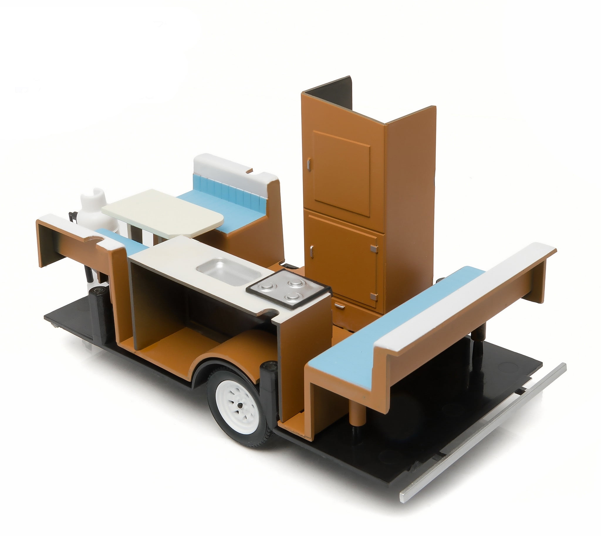 Greenlight Shasta Airflyte 15' Camper Trailer, Blue, 1:24 Diecast