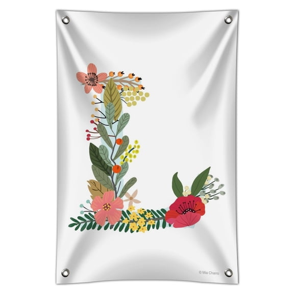 Letter L Floral Monogram Initial Home Business Office Sign