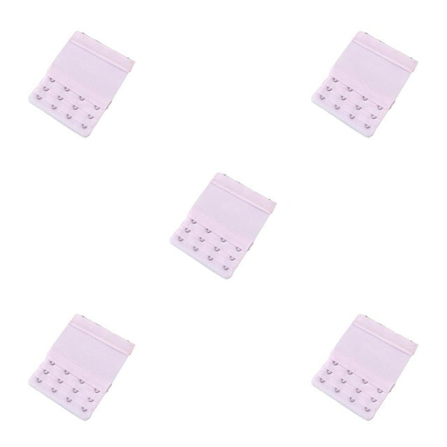 Baohd Extension Strap Bra Extender Buckle 3 Rows 3 Hooks Women Multicolor Lengthened Band Lingerie Replacement Intimates pink 5Set