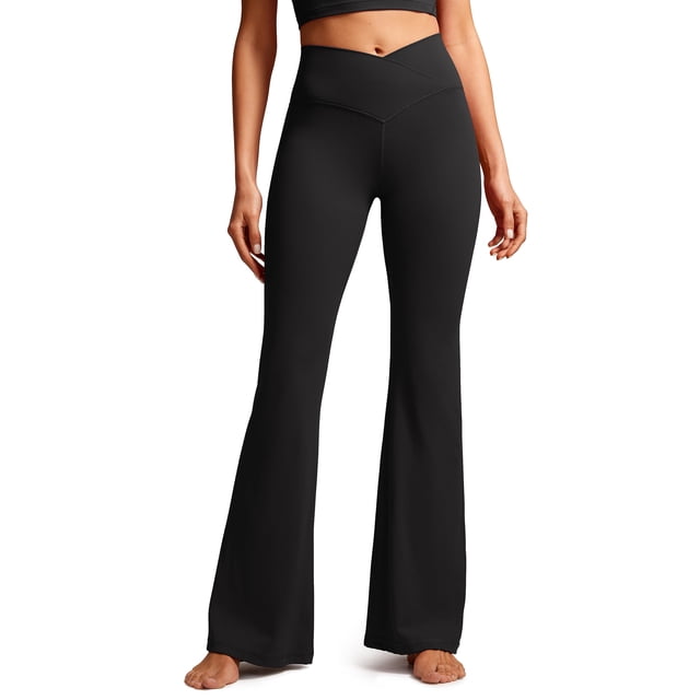 Pantalones CRZ YOGA Butterluxe Leggings Acampanados Cruzados Negro Talle L