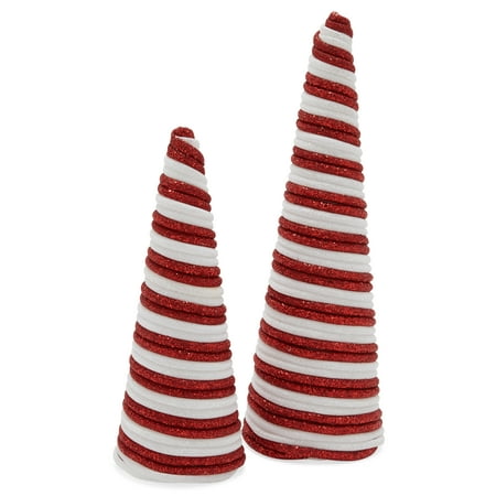 Belham Living Unlit Conical Christmas Tree 16 in, Red and