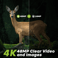 thumbnail image 4 of CAMPARK Trail Camera 4K 48MP Game Hunting Deer Camera with Night Vision Waterproof IP66 0.1s Trigger Time Latest Sensor Motion  Time-Lapse 120° Wide-Angle 2.0” LCD for Wildlife Monitoring, 4 of 10