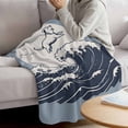 thumbnail image 3 of Blue Dog Blanket Soft Cozy Warm Throw Blanket for Couch, Plush Fuzzy Flannel Fleece Blankets for Sofa, Waves Abstract Art Dynamic Modern Bed Blankets Lightweight Gifts for Women, 40"x60", 3 of 9