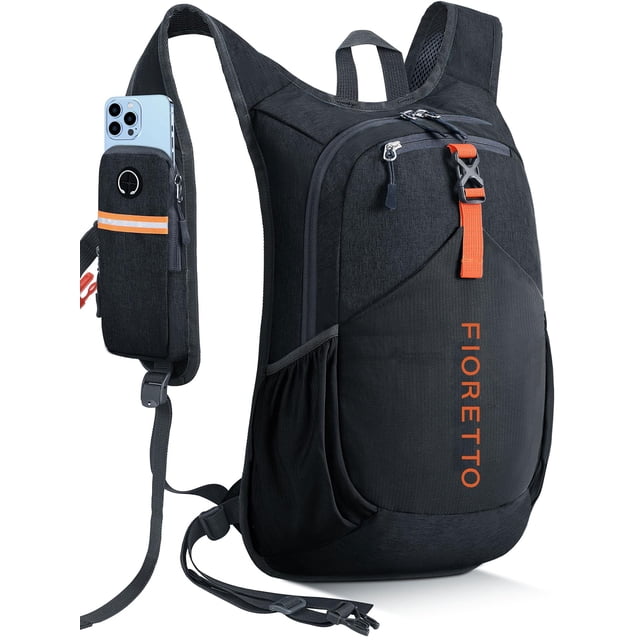 Mochila de Senderismo FIORETTO 20L para Hombres y Mujeres Negro 48x30x16 cm