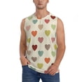 thumbnail image 1 of Fotbe Heart Polka Dot Men's Camiseta sin Mangas Estampada para Hombres, Playera Casual para Gimnasio, Entrenamiento, Playa-Small, 1 of 7