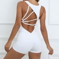 thumbnail image 2 of Conjunto de yoga de una pieza ajustado para mujer, mono de una pieza sin espalda, pantalones cortos ajustados para entrenamiento, mono deportivo ajustado para gimnasio y fitness, 2 of 5