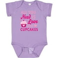 thumbnail image 3 of Inktastic Valentines Day All you Need is Love and Cupcakes Boys or Girls Baby Bodysuit, 3 of 5