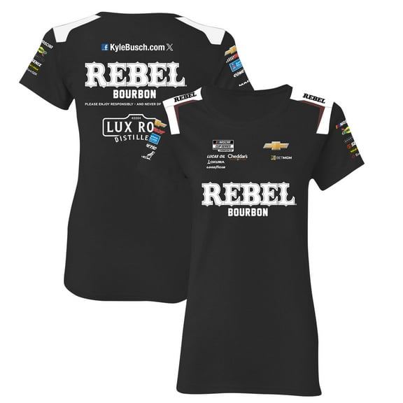 Women's Richard Childress Racing Team Collection  Black Kyle Busch Rebel Bourbon Uniform T-Shirt