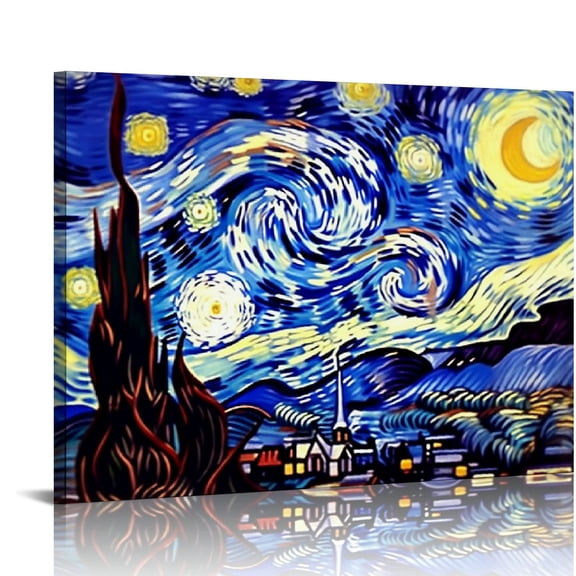 COMIO  Starry Night Abstract Canvas Prints Wall Art of Van Gogh Famous Artwork Modern Gallery Wrapped Classic Sky Star Pictures Artwork for Living Room Home Office Decorations