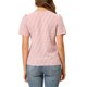 thumbnail image 3 of INSPIRE CHIC Blusa suelta de manga corta con cuello en V y estampado para mujer, color rosa, talla M, 3 of 7
