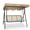 Brown, variant on 3-Seat Outdoor Patio Swing with Adjustable Canopy and Heavy-duty Metal Frame-Blue