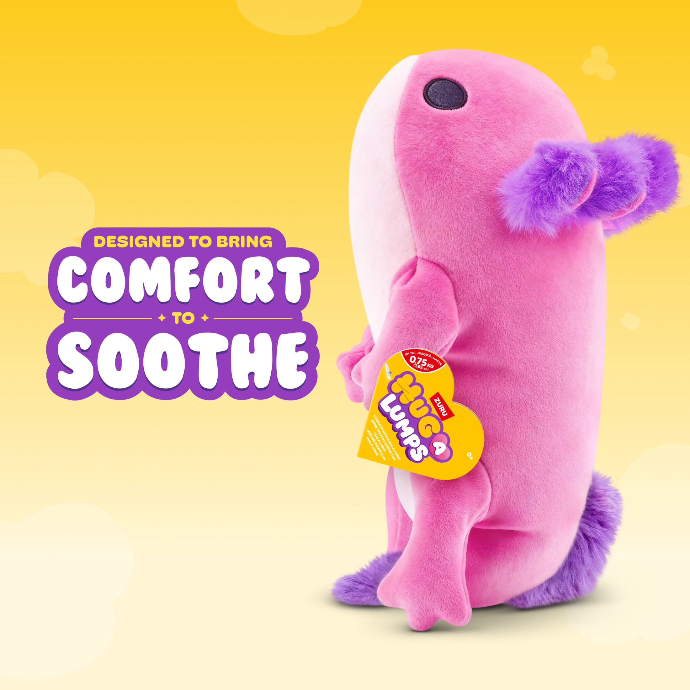 Hug a Lumps Ally the Axolotl by ZURU - Small 1.65lbs Cuddly Weighted Plush Toy for All Ages