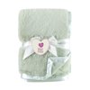 Parent's Choice Green Tint Satin Trim Baby Blanket 30 x 40